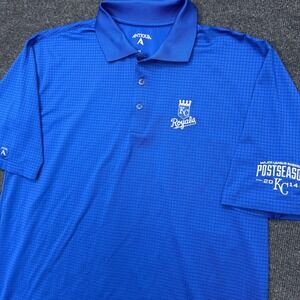 Antigua Polo Shirt KC Royals 2014 Postseason Men M Blue